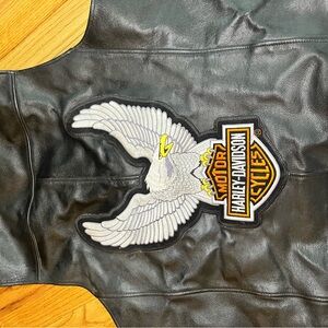 Harley-Davidson Black Leather Vest with Eagle Emblem xl